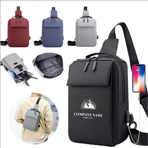 Multifunction USB Charging Chest Bag Crossbody Sling Bag